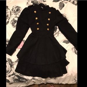 Handmade Double Breasted Peplum Coat Dress